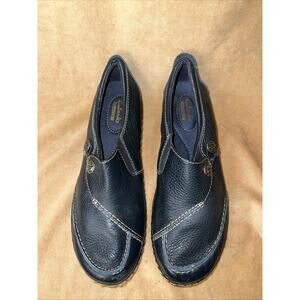 Clarks Women's Ashland Lane Q Slip-On Leather Loafer Black Size US 8